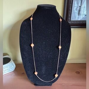 Elegant Gold Necklace with Orange Accents